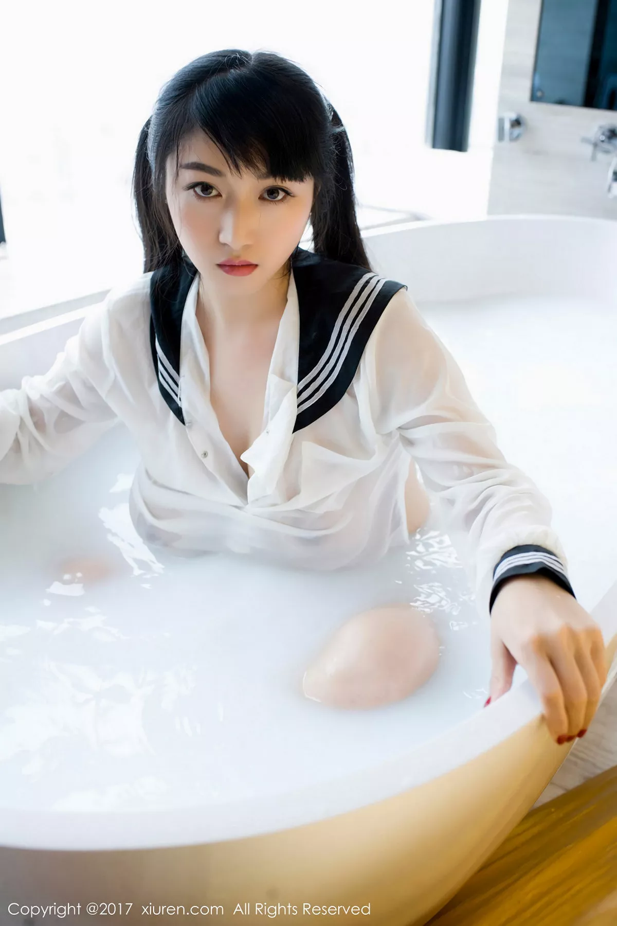 秀人集.com_[XiuRen秀人网]No.853_嫩模盼盼龙女sunny学生装牛奶浴+全裸乳贴秀美乳诱惑写真57P