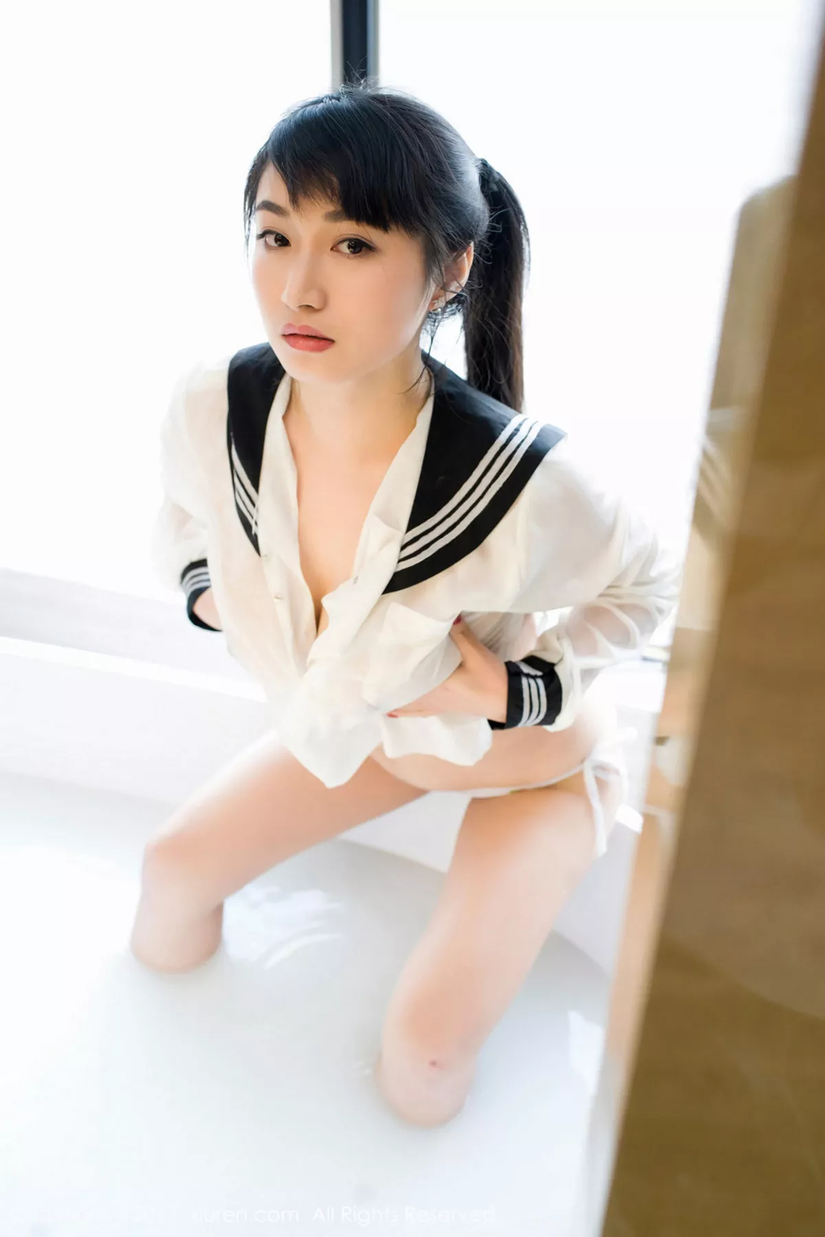 秀人集.com_[XiuRen秀人网]No.853_嫩模盼盼龙女sunny学生装牛奶浴+全裸乳贴秀美乳诱惑写真57P
