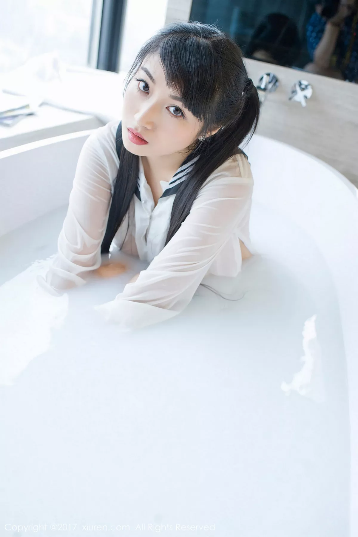秀人集.com_[XiuRen秀人网]No.853_嫩模盼盼龙女sunny学生装牛奶浴+全裸乳贴秀美乳诱惑写真57P