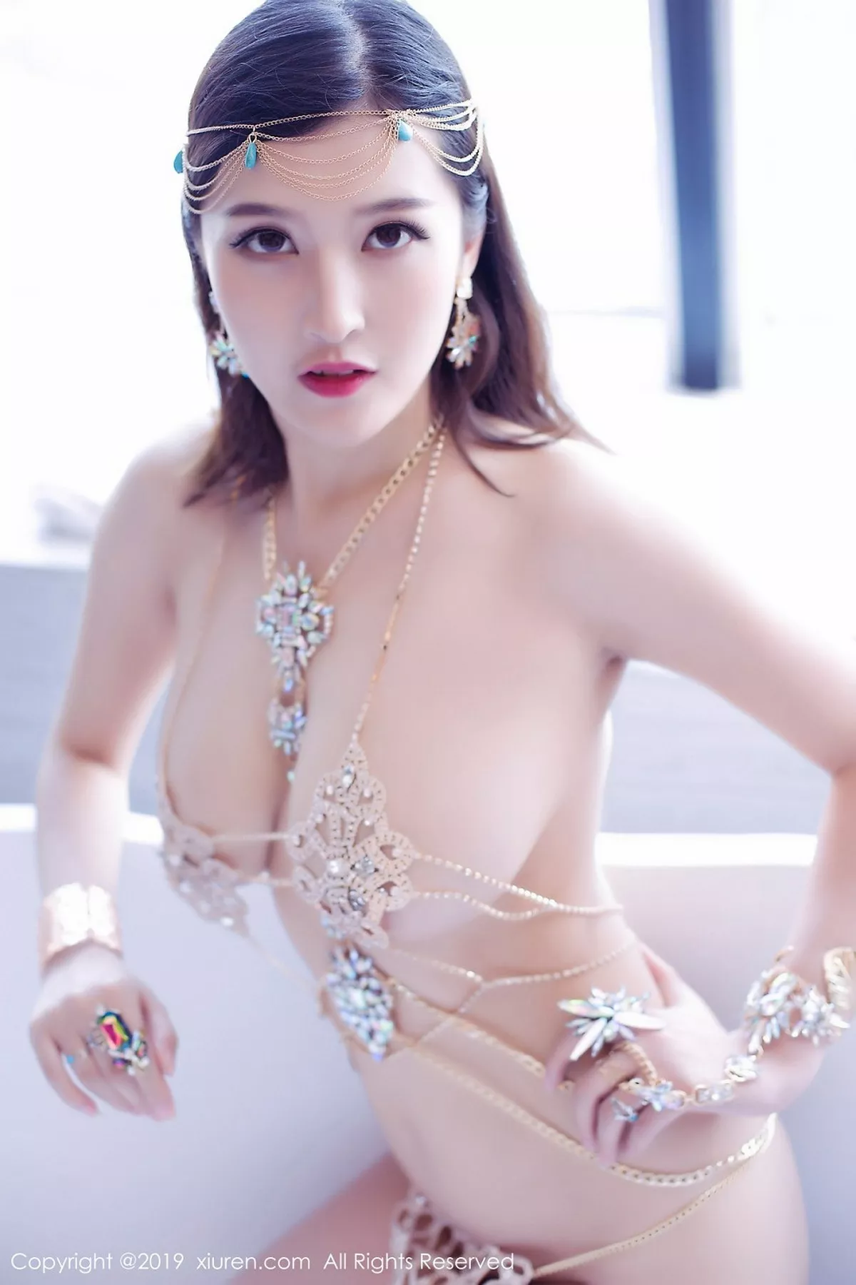 秀人集.com_[XiuRen秀人网]No.1409_大胸嫩模双笙Alina私房水钻链衣+血滴子遮点完美诱惑写真45P